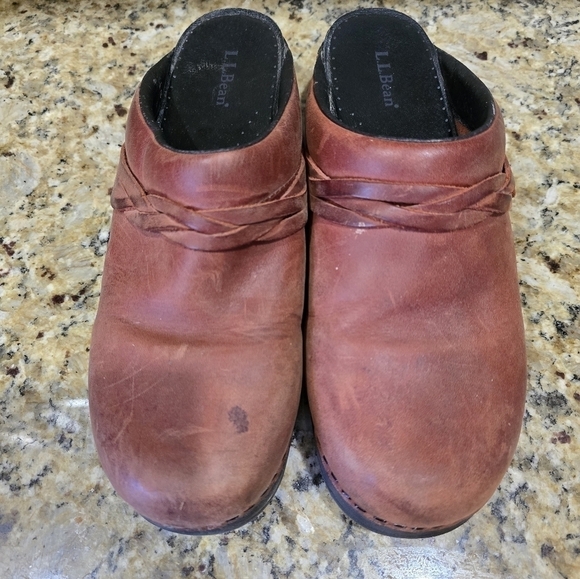 LL Bean Womens EU 41 US 10 Leather Braided Clog Mules Shoes Made in Brazil - Picture 4 of 8